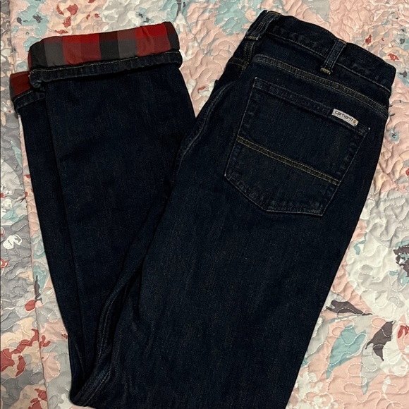 Carhartt Pants - Carhartt Original Fit Jeans with Red Plaid Lining